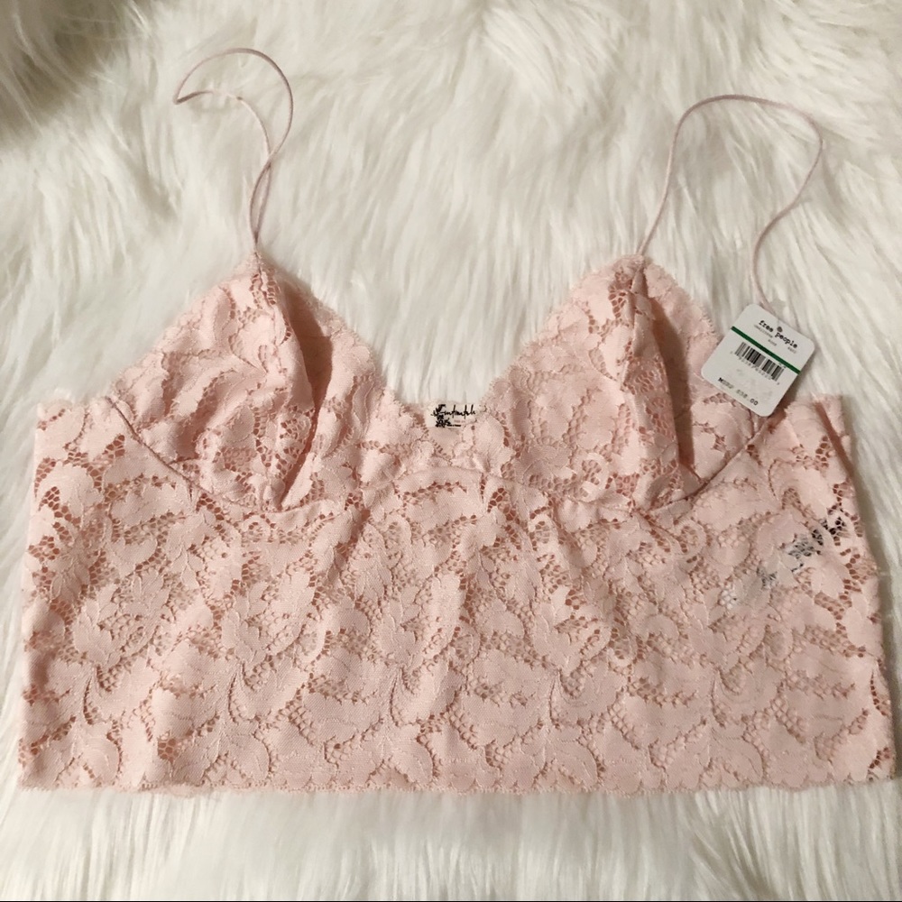 Free People Brami Longline Lace Bralette Sz L-NWT